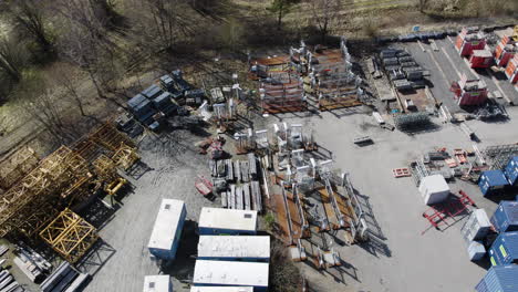 Aerial-Orbit-of-Industrial-Park-Warehouse-Outdoors