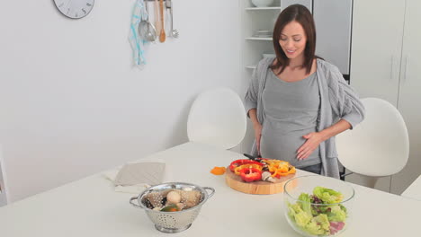 Mujer-Embarazada-Cocinando