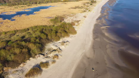 The-Ladies’-Beach-in-aerial-view-Parnu,-Estonia