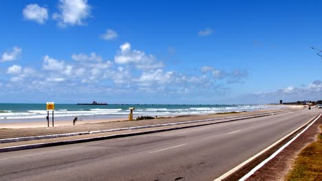 Vehicle-traffic,-seaside-highway-location,-Natal,-Brazil,-South-America