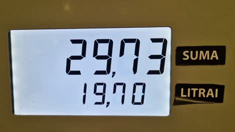 Digital-display-show-fuel-price-euros-per-liter,-close-up-view