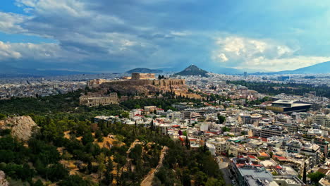 Panoramic-aerial-view-of-Athens-city-with-stormy-clouds-above