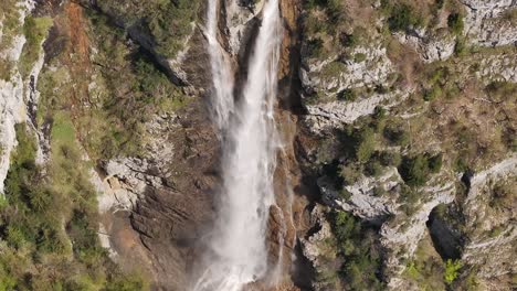 Cascading-waterfalls-in-Amden,-Betlis,-Switzerland-with-lush-greenery-and-serene-ambiance