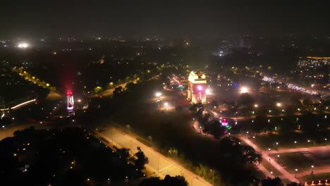 The-India-Gate-is-a-war-memorial-located-near-the-Kartavya-path-on-the-eastern-edge-of-the-"ceremonial-axis"-of-New-Delhi