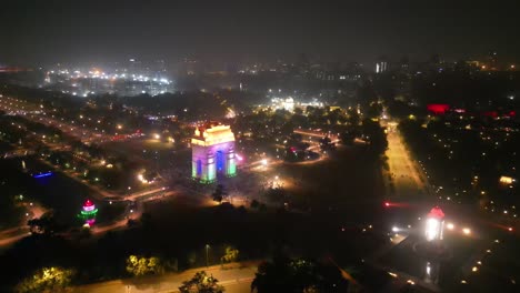 The-India-Gate-is-a-war-memorial-located-near-the-Kartavya-path-on-the-eastern-edge-of-the-"ceremonial-axis"-of-New-Delhi