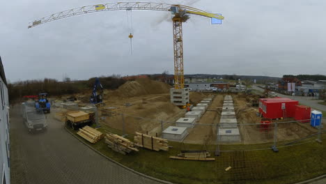 A-new-factory-building-is-erected-on-a-construction-site-in-time-lapse