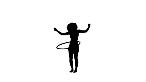 Silhouette-Einer-Frau-Mit-Einem-Hula-Hoop