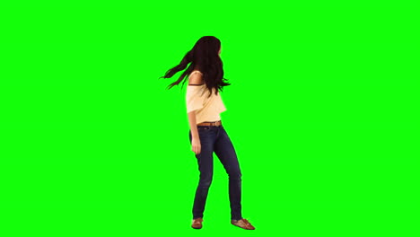 Brunette-woman-dancing-in-slow-motion