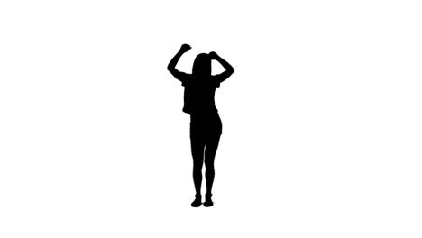 Silhouette-woman-dancing-energetically