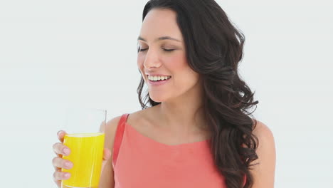 Girl-drinks-orange-juice