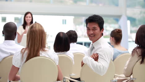 Businessman-looking-at-camera