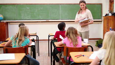 Teacher-handing-out-homework