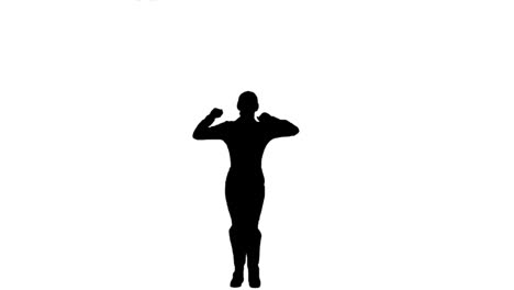 Black-silhouette-in-slow-motion-raising-her-arms