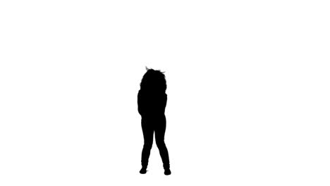 Silhouette-energetic-woman-jumping-up