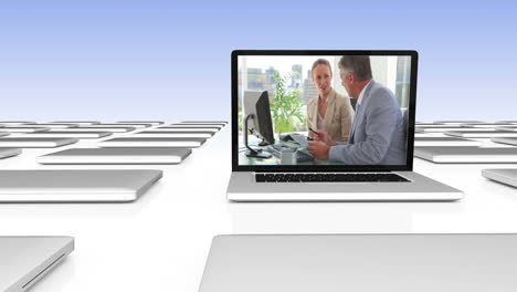 Business-video-on-digitally-created-laptop