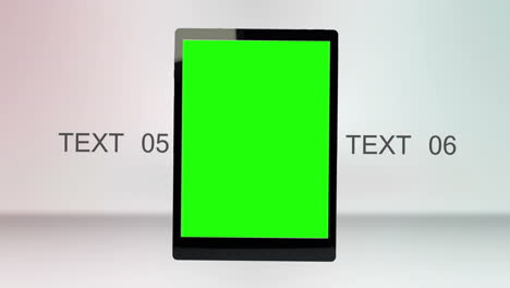 Tablet-computer-with-chroma-key-screen-and-text-space