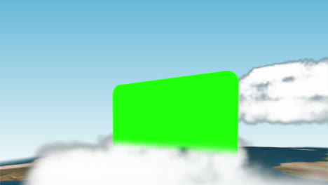 Screens-in-chroma-key-appearing-on-clouds