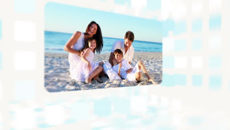 Family-enjoying-their-summer-at-beach