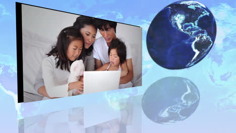 Familias-Internacionales-Usando-Internet-Con-Una-Imagen-De-La-Tierra-Cortesía-De-Nasa.org