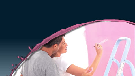 Pink-splash-with-videos-of-a-couple-painting