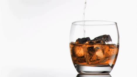 Whiskey-been-poured-in-super-slow-motion-into-a-glass-