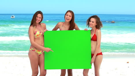 Three-girls-hold-a-green-screen