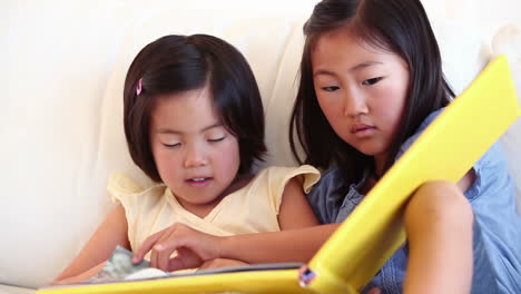 Dos-Niñas-Leyendo-Un-Libro-Juntas