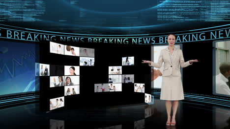 Reportero-Contando-Las-últimas-Noticias-En-La-Televisión
