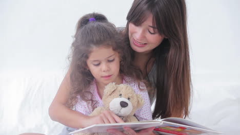 Mother-and-daughter-reading-a-storybook-