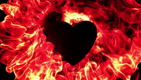 Flame-of-fire-burning-around-a-heart