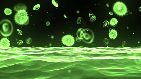 Virus-Verde-Que-Fluye-Por-El-Torrente-Sanguíneo