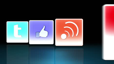 Social-media-symbols-flipping-to-show-clips-of-people-using-various-multimedia