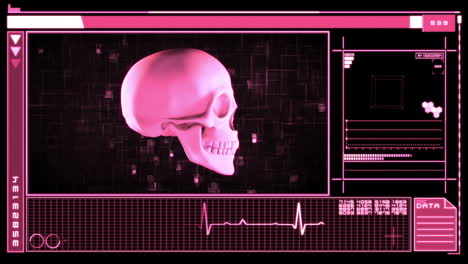 Digital-interface-featuring-revolving-skull