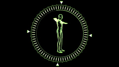 Figure-of-man-revolving-in-moving-dial-circle