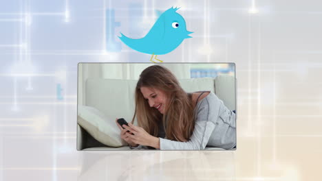 Montage-of-young-people-using-various-media-with-blue-bird