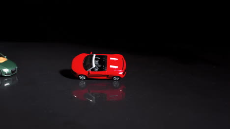 Crash-between-two-toy-cars-in-slowmotion