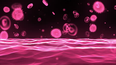 Pink-virus-flowing-through-bloodstream