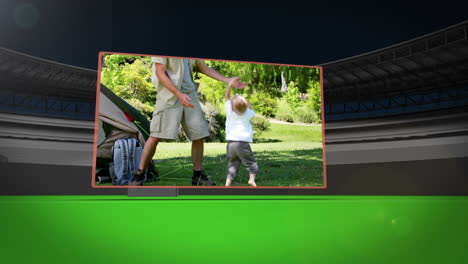 Vídeos-De-Padre-Y-Un-Hijo-Jugando-Al-Fútbol-En-Un-Estadio