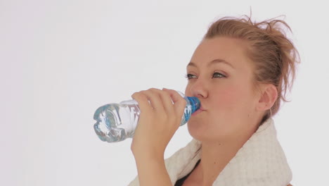 Woman-drinking-bottled-water-