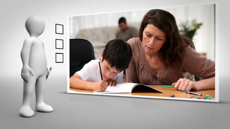 Clip-Von-Mutter-Und-Kind,-Die-Gemeinsam-Hausaufgaben-Machen