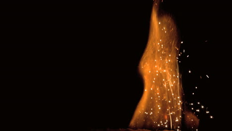Flame-moving-to-centre-of-screen-on-black-background