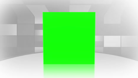 Green-screens-bouncing-on-a-white-surface
