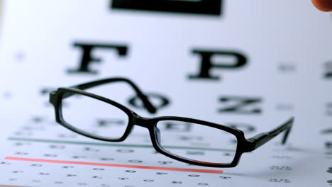 Black-glasses-falling-on-eye-test