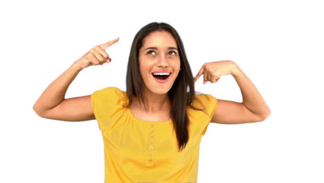 Woman-making-crazy-gesture-on-white-background