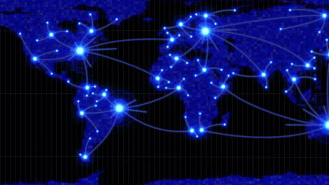 Líneas-Que-Muestran-Los-Países-Que-Se-Conectan-En-El-Mapa-Mundial