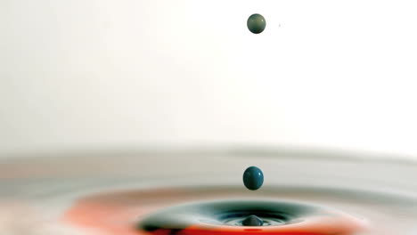 Droplet-falling-on-multicolored-paint