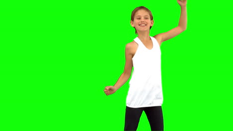 Niña-Bailando-En-Pantalla-Verde