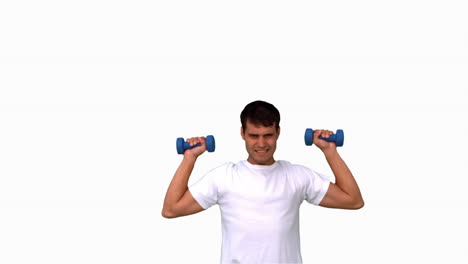 Man-lifting-dumbbells-on-white-screen