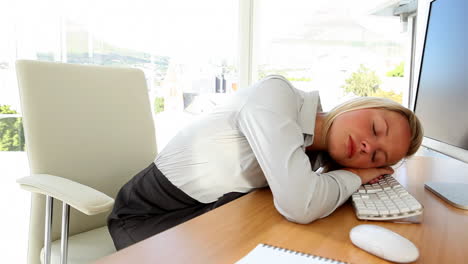 Mujer-De-Negocios-Tomando-Una-Siesta