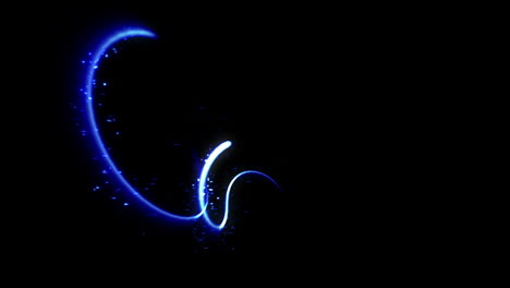 Blue-line-light-on-black-background